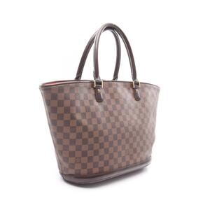 Louis Vuitton Manosque Handbag Canvas Leather Damier Brown